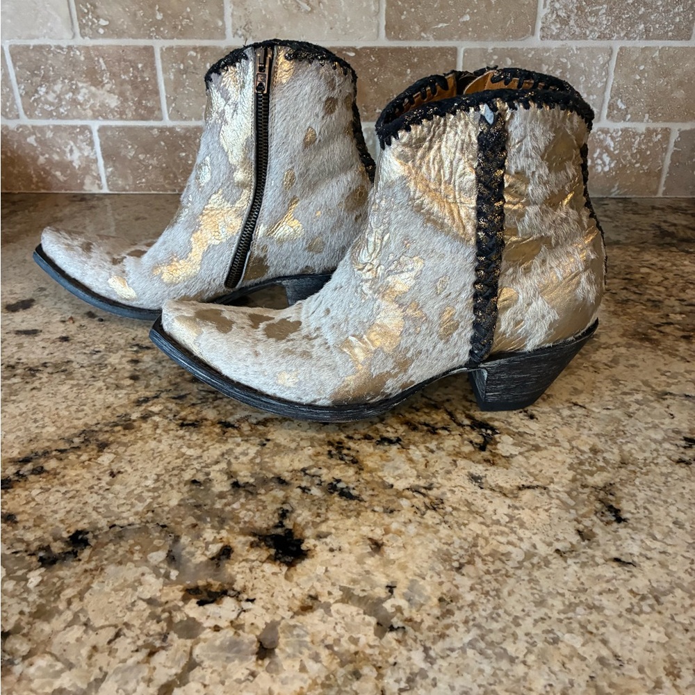 Old Gringo Metallic Floral Ankle Boots